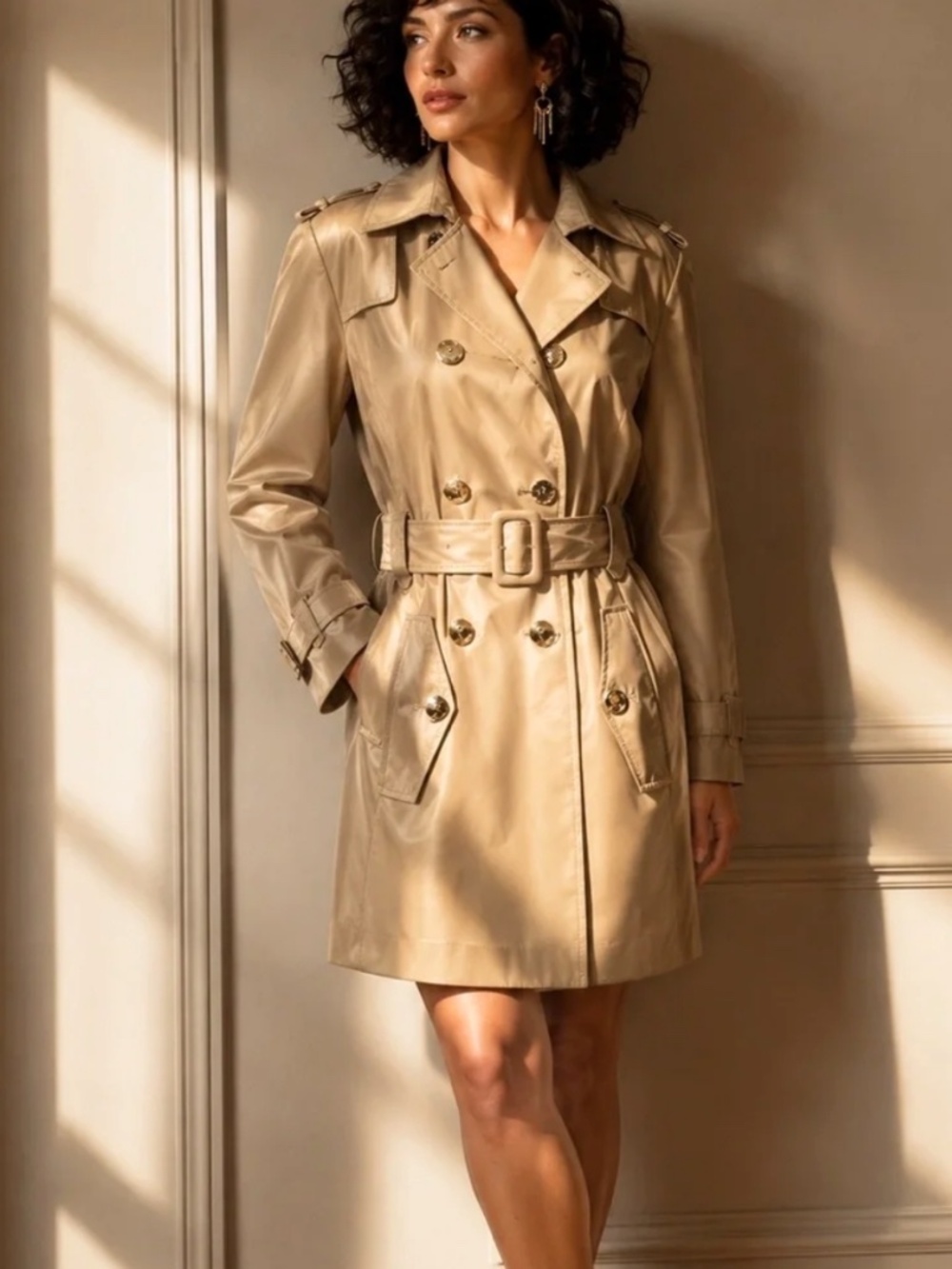 Calvin Klein Signature Trench Coat |Women’s Large